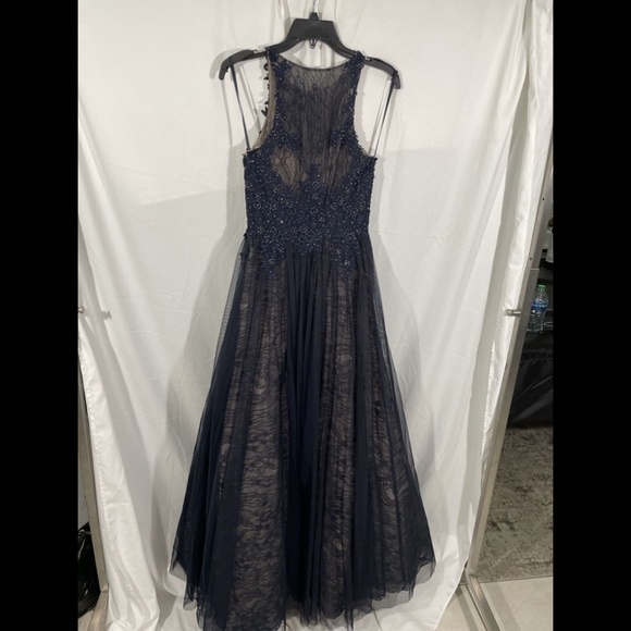 NEW Xscape Lace High Neck Sleeveless Ball Gown 4 - Picture 6 of 11